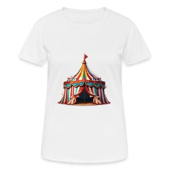 Zirkuszelt / Manege / Unterhaltung / Artisten - Frauen T-Shirt atmungsaktiv - Weiß - Vorne - AI Model Female 172 dark (172cm)