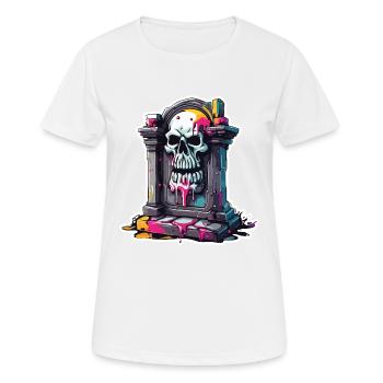 Pierre tombale / Souvenir / Tranquillité / Inoubliable / Mort - T-shirt respirant Femme - blanc - Devant - AI Model Female 172 dark (172cm)
