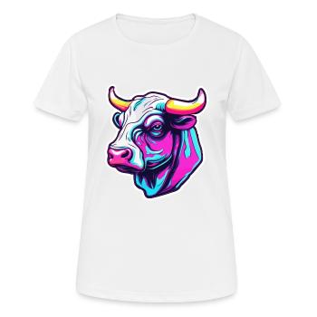 Stier / Bulle / Tier / Hörner / Stierkampf - Frauen T-Shirt atmungsaktiv - Weiß - Vorne - AI Model Female 172 dark (172cm)
