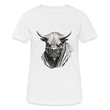 Stier / Bulle / Tier / Hörner / Stierkampf - Frauen T-Shirt atmungsaktiv - Weiß - Vorne - AI Model Female 172 dark (172cm)