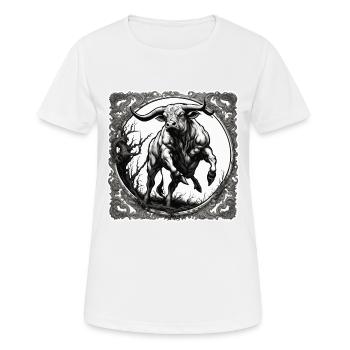 Stier / Bulle / Tier / Hörner / Stierkampf - Frauen T-Shirt atmungsaktiv - Weiß - Vorne - AI Model Female 172 dark (172cm)