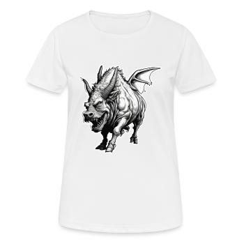 Stier / Bulle / Tier / Hörner / Stierkampf - Frauen T-Shirt atmungsaktiv - Weiß - Vorne - AI Model Female 172 dark (172cm)