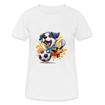 Soccer Dog / Animal / Soccer / Goal / Sports - Women's Breathable T-Shirt - white - Front - AI Model Female 172 dark (172cm)