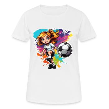 Fußballerin / Sport / Fußballplatz / Verein / FC - Frauen T-Shirt atmungsaktiv - Weiß - Vorne - AI Model Female 172 dark (172cm)