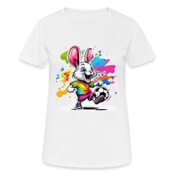 Soccer Bunny / Animal / Soccer / Goal / Sports - Women's Breathable T-Shirt - white - Front - AI Model Female 172 dark (172cm)