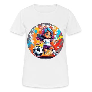 Fußballerin / Sport / Fußballplatz / Verein / FC - Frauen T-Shirt atmungsaktiv - Weiß - Vorne - AI Model Female 172 dark (172cm)