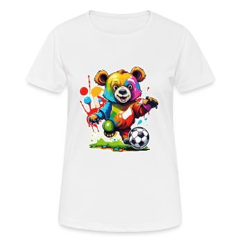 Soccer Bear / Animal / Soccer / Goal / Sports - Women's Breathable T-Shirt - white - Front - AI Model Female 172 dark (172cm)
