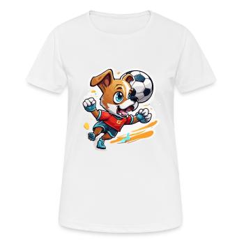 Soccer Dog / Animal / Soccer / Goal / Sports - Women's Breathable T-Shirt - white - Front - AI Model Female 172 dark (172cm)