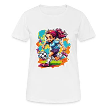 Fußballerin / Sport / Fußballplatz / Verein / FC - Frauen T-Shirt atmungsaktiv - Weiß - Vorne - AI Model Female 172 dark (172cm)