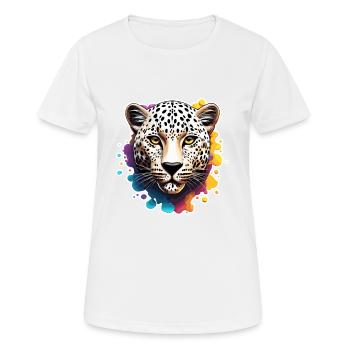 Leopard / Gepard / Tier / Animal Print / Muster - Frauen T-Shirt atmungsaktiv - Weiß - Vorne - AI Model Female 172 dark (172cm)