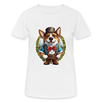 Lederhosen / Animal / Traditional costume / Tradition / Dog - Women's Breathable T-Shirt - white - Front - AI Model Female 172 dark (172cm)