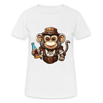 Lederhosen / Animal / Traditional costume / Tradition / Monkey - Women's Breathable T-Shirt - white - Front - AI Model Female 172 dark (172cm)