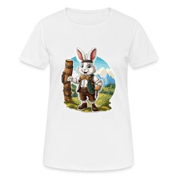 Lederhosen / Animal / Traditional costume / Tradition / Rabbit - Women's Breathable T-Shirt - white - Front - AI Model Female 172 dark (172cm)