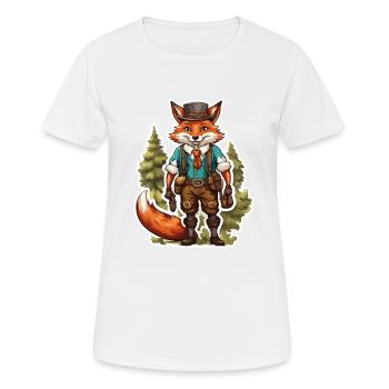 Lederhosen / Animal / Traditional costume / Tradition / Fox - Women's Breathable T-Shirt - white - Front - AI Model Female 172 dark (172cm)