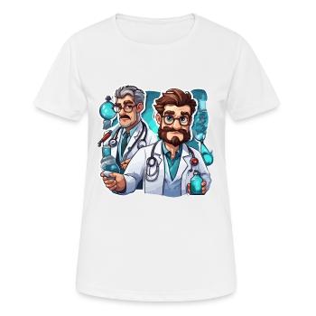 Médecin / professionnel de la santé / médecin / profession / spécialiste - T-shirt respirant Femme - blanc - Devant - AI Model Female 172 dark (172cm)