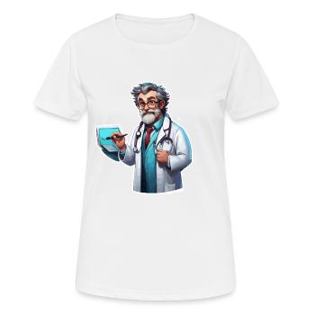 Médecin / professionnel de la santé / médecin / profession / spécialiste - T-shirt respirant Femme - blanc - Devant - AI Model Female 172 dark (172cm)
