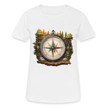 Compass / Cardinal Direction / Travel / Survival - Women's Breathable T-Shirt - white - Front - AI Model Female 172 dark (172cm)