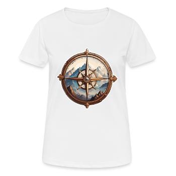 Compass / Cardinal Direction / Travel / Survival - Women's Breathable T-Shirt - white - Front - AI Model Female 172 dark (172cm)