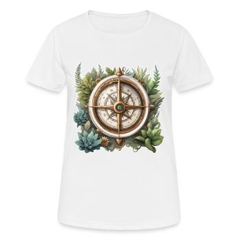 Compass / Cardinal Direction / Travel / Survival - Women's Breathable T-Shirt - white - Front - AI Model Female 172 dark (172cm)