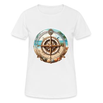 Compass / Cardinal Direction / Travel / Survival - Women's Breathable T-Shirt - white - Front - AI Model Female 172 dark (172cm)