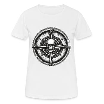 Kompass / Himmelsrichtung / Reisen / Survival - Frauen T-Shirt atmungsaktiv - Weiß - Vorne - AI Model Female 172 dark (172cm)