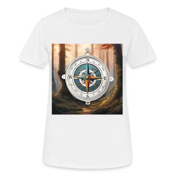 Compass / Cardinal Direction / Travel / Survival - Women's Breathable T-Shirt - white - Front - AI Model Female 172 dark (172cm)