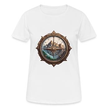 Compass / Cardinal Direction / Travel / Survival - Women's Breathable T-Shirt - white - Front - AI Model Female 172 dark (172cm)