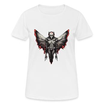 Mothman / Motte / Insekt / Fabelwesen / Flatterer - Frauen T-Shirt atmungsaktiv - Weiß - Vorne - AI Model Female 172 dark (172cm)