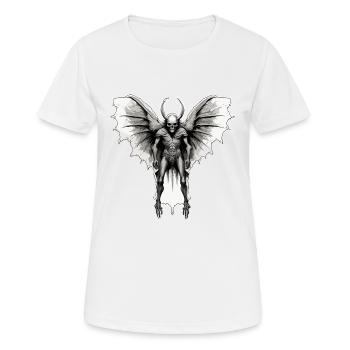 Mothman / Motte / Insekt / Fabelwesen / Flatterer - Frauen T-Shirt atmungsaktiv - Weiß - Vorne - AI Model Female 172 dark (172cm)