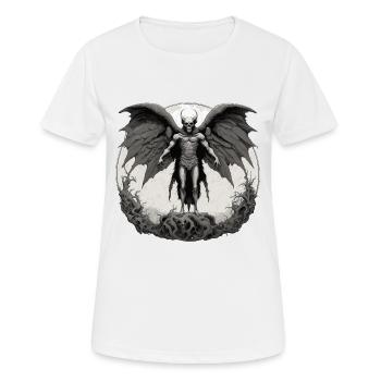 Mothman / Motte / Insekt / Fabelwesen / Flatterer - Frauen T-Shirt atmungsaktiv - Weiß - Vorne - AI Model Female 172 dark (172cm)