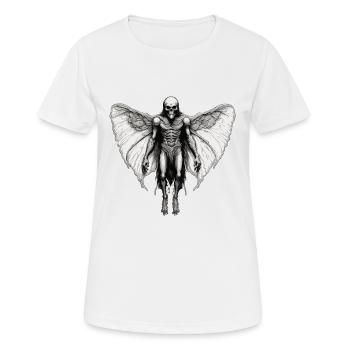 Mothman / Motte / Insekt / Fabelwesen / Flatterer - Frauen T-Shirt atmungsaktiv - Weiß - Vorne - AI Model Female 172 dark (172cm)