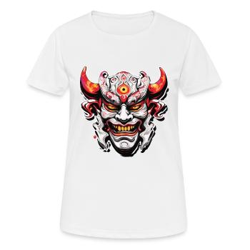 Kabuki Maske / Japanische Kunst / Theater / Antik - Frauen T-Shirt atmungsaktiv - Weiß - Vorne - AI Model Female 172 dark (172cm)