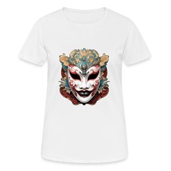 Kabuki Maske / Japanische Kunst / Theater / Antik - Frauen T-Shirt atmungsaktiv - Weiß - Vorne - AI Model Female 172 dark (172cm)