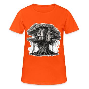 Treehouse / Treetop / Treehouse / Adventure - Women's Breathable T-Shirt - neon orange - Front - AI Model Female 172 dark (172cm)
