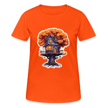 Treehouse / Treetop / Treehouse / Adventure - Women's Breathable T-Shirt - neon orange - Front - AI Model Female 172 dark (172cm)