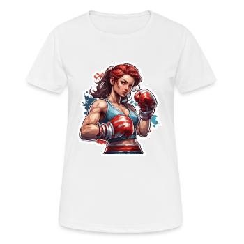 Boxer / Sport / Kampf / Arena / Boxring / Fäuste - Frauen T-Shirt atmungsaktiv - Weiß - Vorne - AI Model Female 172 dark (172cm)