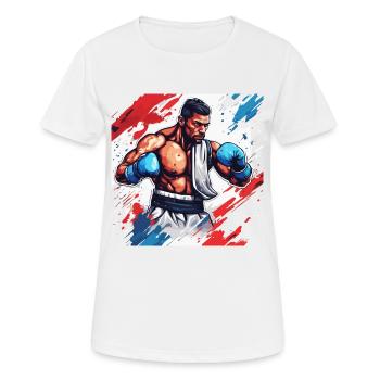Boxer / Sport / Kampf / Arena / Boxring / Fäuste - Frauen T-Shirt atmungsaktiv - Weiß - Vorne - AI Model Female 172 dark (172cm)