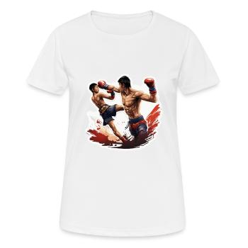 Boxer / Sport / Kampf / Arena / Boxring / Fäuste - Frauen T-Shirt atmungsaktiv - Weiß - Vorne - AI Model Female 172 dark (172cm)