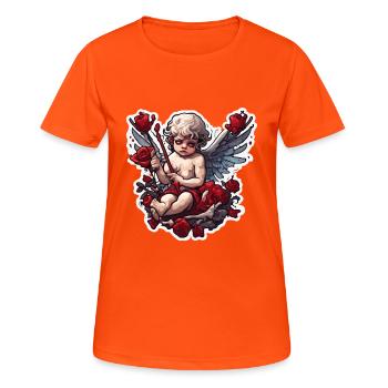Cupid / Love / Arrow / Heart / Valentine's Day - Women's Breathable T-Shirt - neon orange - Front - AI Model Female 172 dark (172cm)