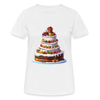 Birthday Cake / Cake / Happy Birthday / Cake - Women's Breathable T-Shirt - white - Front - AI Model Female 172 dark (172cm)