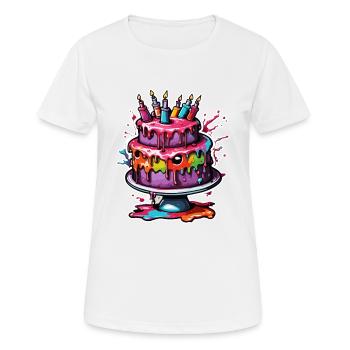 Birthday Cake / Cake / Happy Birthday / Cake - Women's Breathable T-Shirt - white - Front - AI Model Female 172 dark (172cm)