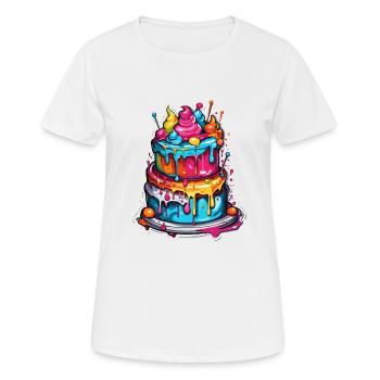 Birthday Cake / Cake / Happy Birthday / Cake - Women's Breathable T-Shirt - white - Front - AI Model Female 172 dark (172cm)