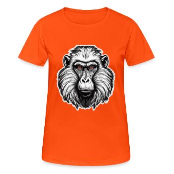Monkey / Animal / Zoo / Babian / Wild / Comic - Women's Breathable T-Shirt - neon orange - Front - AI Model Female 172 dark (172cm)
