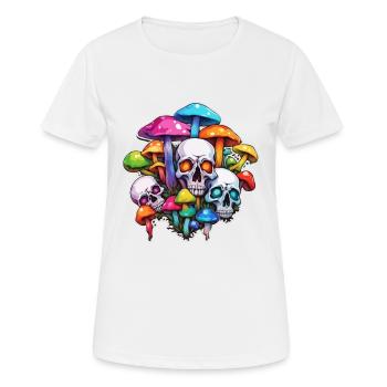 Champignon / Champignon / Prairie / Forêt / Goa / Psy - T-shirt respirant Femme - blanc - Devant - AI Model Female 172 dark (172cm)