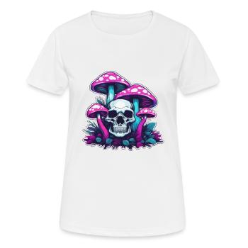 Champignon / Champignon / Prairie / Forêt / Goa / Psy - T-shirt respirant Femme - blanc - Devant - AI Model Female 172 dark (172cm)