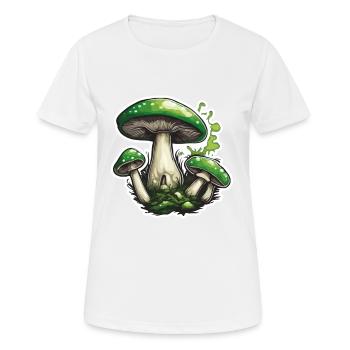 Mushroom / Mushroom / Meadow / Forest / Goa / Psy - Women's Breathable T-Shirt - white - Front - AI Model Female 172 dark (172cm)
