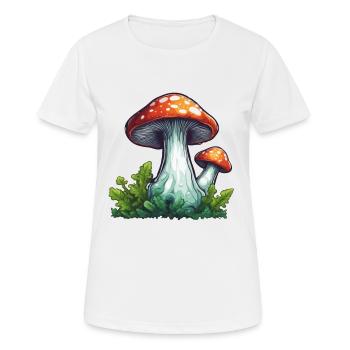 Champignon / Champignon / Prairie / Forêt / Goa / Psy - T-shirt respirant Femme - blanc - Devant - AI Model Female 172 dark (172cm)