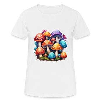 Champignon / Champignon / Prairie / Forêt / Goa / Psy - T-shirt respirant Femme - blanc - Devant - AI Model Female 172 dark (172cm)