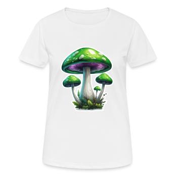 Champignon / Champignon / Prairie / Forêt / Goa / Psy - T-shirt respirant Femme - blanc - Devant - AI Model Female 172 dark (172cm)
