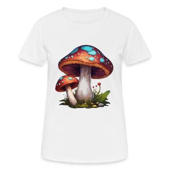 Champignon / Champignon / Prairie / Forêt / Goa / Psy - T-shirt respirant Femme - blanc - Devant - AI Model Female 172 dark (172cm)